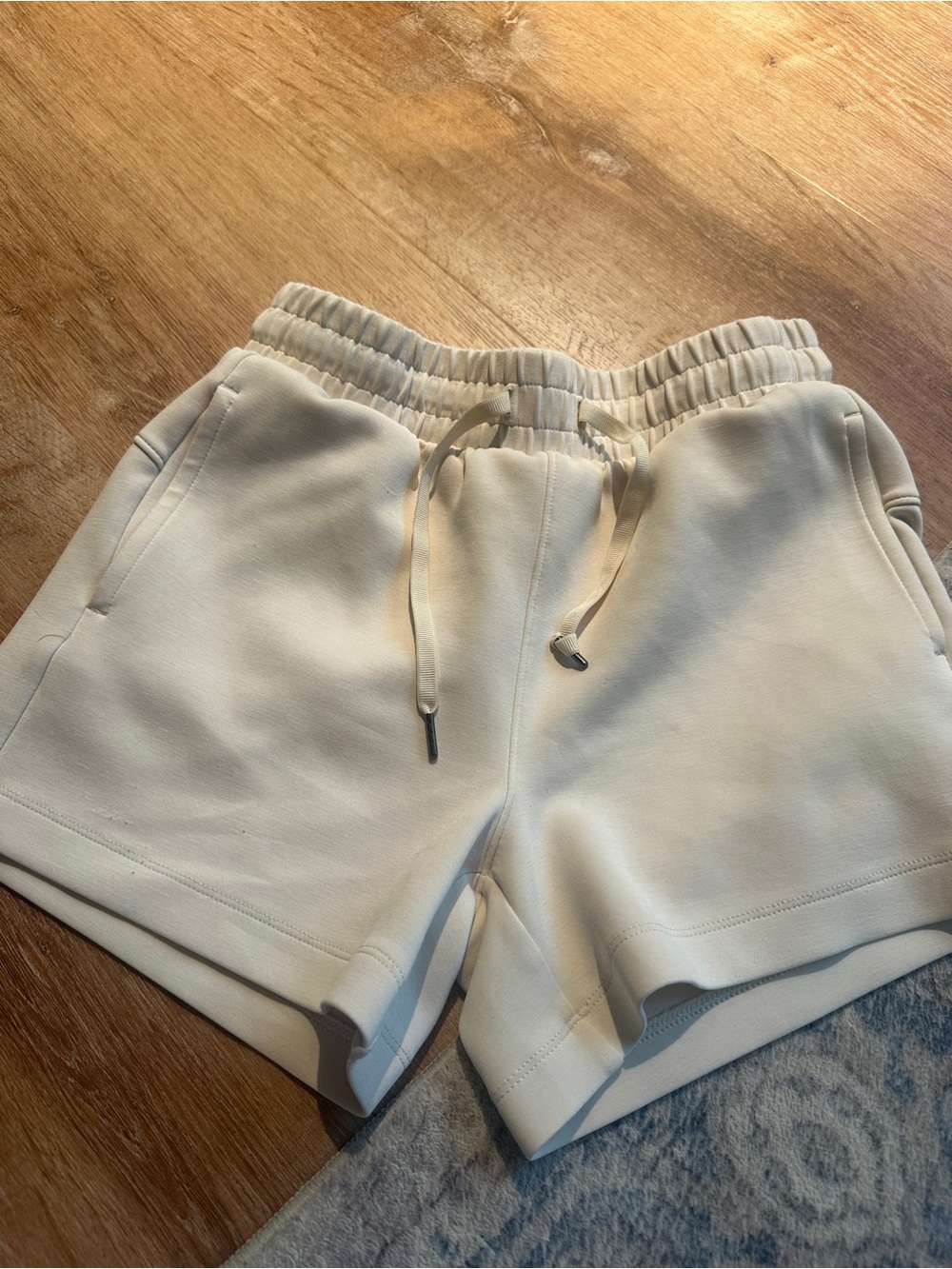 Women’s Athletic Drawstring Shorts — Cream
